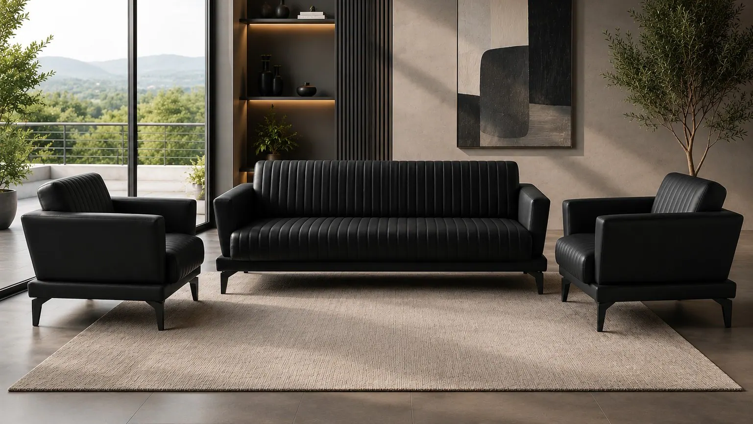 A refined living room furnished by Jango